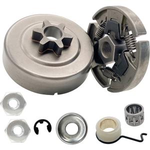 Sprocket Clutch 3/8" for Stihl 017 018 021 023 025 MS170 MS180 MS210 MS230 MS250 Chainsaw with Washer E-Clip Kit Replace 1123 640 2003, 1123 640 2073