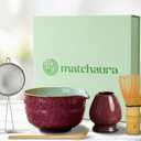 Premium Matcha Whisk Set  5 Piece Japanese Tea Ceremony Kit | Spouted Ceramic Bowl, Bamboo Whisk, Holder, Scoop, Sifter  Essentials for Smooth Matcha Preparation - Magnetic Gift Box