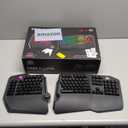 Cloud Nine C989M Ergonomic Mechanical Keyboard for PC - Kailh Tactile Brown Switches - RGB Light Up LED Backlit with USB - Ergo Split Key Board with Macro