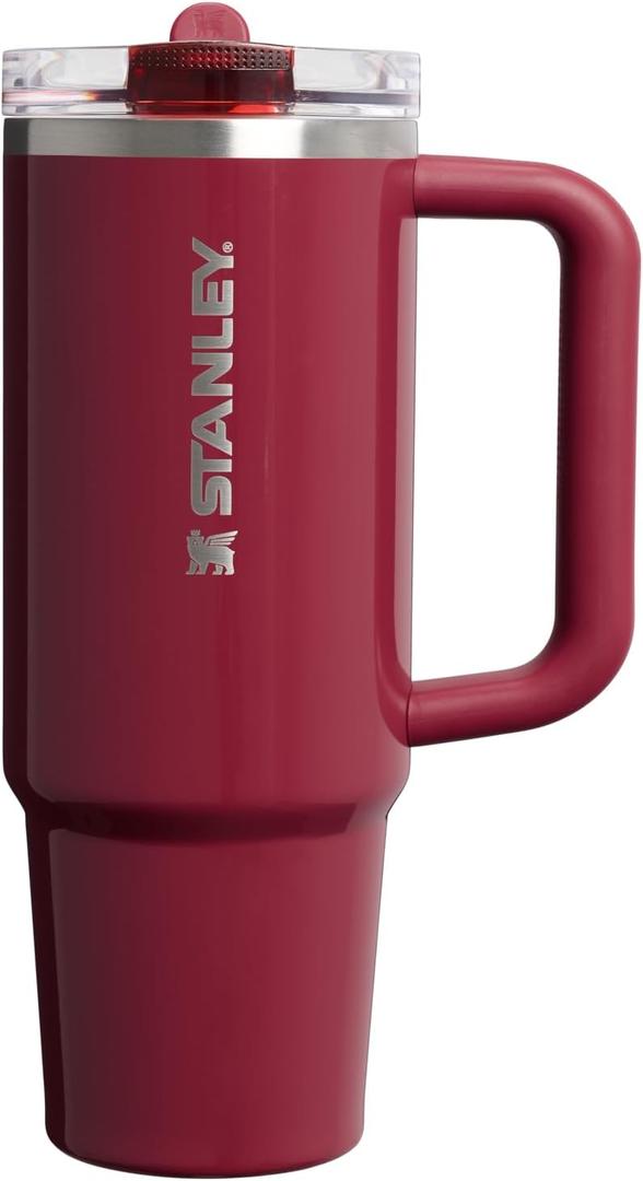 STANLEY Quencher ProTour Flip Straw Tumbler with Leakproof Lid | Built-In Straw & Handle | Cupholder Compatible for Travel | Insulated Stainless Steel Cup | BPA-Free (30 Ounces, Cranberry Gloss)