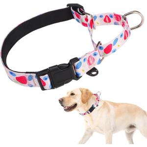 KOOLTAIL Martingale Collar for Dogs for Small Medium Large Dogs, Soft Padded Nylon No Pull Dog Collar with Buckle, Adjustable No Slip Heavy Duty Durable Puppy Training Collar for Boys Girls, Pink S