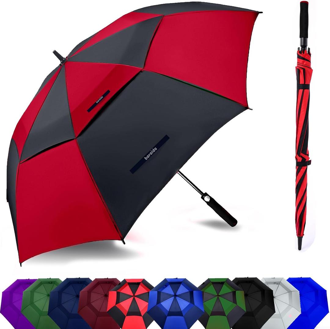 Golf Umbrella Large 54/62/68/72 Inch, Extra Large Oversize Double Canopy Vented Windproof Waterproof Umbrella, Automatic Open Golf Umbrella for Men and Women and Family.