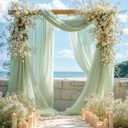 Wedding Arch Draping Fabric 2 Panels 19FT Sage Green Arch Drapes Sheer Backdrop Curtain for Wedding Ceremony Party Ceiling Decorations