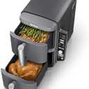 Ninja Air Fryer, 10QT DoubleStack XL 2-Basket, Compact Design, Cooks 5lb Whole Chicken, Feeds Up to 8 People, 6-in-1 Air Fryer, Roast, Bake & More, Easy to Clean, Dishwasher Safe Parts, Grey, SL401