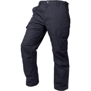 LAPG Men's Core Cargo Tactical Pants, Stretch Waistband, Lightweight & Durable Ripstop CCW Cargo Pants for Men (32W x 30L, Navy)