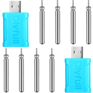 Copkim 8 Pcs Fishing Bobbers Battery Rechargeable and 2 Pcs Float Battery Charger Lighted up Night Bobber Batteries Night Fishing Accessories Tackles