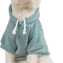 QWINEE Basic Dog Hoodie Sweatshirt Puppy Sweater Warm Cat Costumes Pet Clothes for Chihuahua Puppy Kitten  Dogs Cadet Blue Small