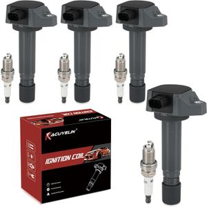 UF582 Ignition Coil Pack and Iridium Spark Plugs Set of 4 Compatible with Honda Civic 2006-2011 1.8 L4 Replaces# 5C1637, E1082, 30520RNAA01, IZFR6K11S, 9812
