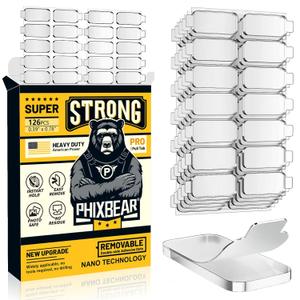 Large-Pro Mounting Putty No Residue with Pull Tab, Double Sided Tape Glue Adhesive Dots Clear Museum Sticky Tack, Picture Hanging Strips Fixed Decor Art Craft Party, 0.39 x 0.78 in (126 Pcs)