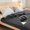 Eydna Electric Heated Blanket Full Size 72"×84" with 6 Heating Levels & 110Hs Auto Off, Heating Blanket Double Sided Plush Sherpa, Fast Heating, Machine Washable for Christmas Gift  Dark Gray