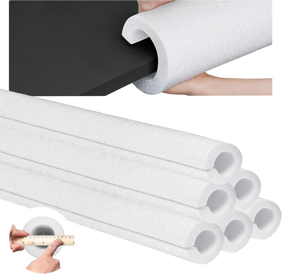 Hanaive 4 Pcs Jumbo Pool Foam Noodles Bulk 40 Inch x 4.1 Inch Large Swimming Noodles Tube Hollow Core Swim Noodle for Floating Craft Projects Pre Slit Clamp Protection Padding Bumper (White)