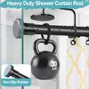 YNL Black Shower Curtain Rod 32-80 Inch(2.7-6.6ft), Non-Slip, Never Rust, Stainless Steel No Drill Spring Tension Shower Rod, Telescoping Curtain Rod for Bathroom Window Living Room