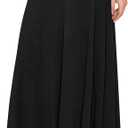 Lock and Love Women's Casual Comfy Stylish High Waist Flare Long Maxi Skirt  (XX-Large, Wb1434_black)