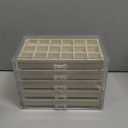 Frebeauty Acrylic Jewelry Organizer Earring Organizer Box with 5 Drawers Earring Holder Organizer with Velvet Trays Clear Jewelry Box for Women Earring Display for Rings Studs(Beige)