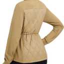 baleaf Women's Quilted Jackets Golf Winter Lightweight Warm Stand Collar Water Resistant Puffer Jacket 4 Pockets (Beige, XL)