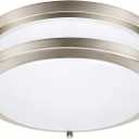 Drosbey 36W Dimmable LED Ceiling Light Fixture, Flush Mount Light Fixture, Ceiling Lights for Bedroom, Kitchen, Bathroom, Super Bright 4000 Lumens, 400W Equivalent, 5000K Daylight White, UL Listed (Brush Nickel)