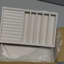 Velvet Jewelry Drawer Organizer Trays  4-Layer Stackable Jewelry Storage Inserts Set, Beige Jewelry Tray Set for Earrings, Rings, Necklaces, Bracelets with Removable Dividers for Dresser & Vanity (Compact (Tablet Size))