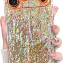 Bonoma for iPhone 17 Pro Max Case 2025 Sparkly Glitter Bling Back, Magnetic Support for MagSafe Shockproof, Crystal and Clear High-Duty Protection for Girls Women -Glitter Marble