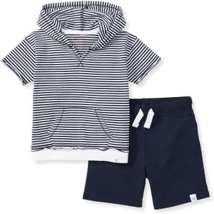 Burt's Bees Baby baby-boys Short Sleeve Shirt and Pant Set, Top & Bottom Outfit, 100% Organic Cotton (6-9 Months)