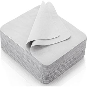 100 Pack Microfiber Glasses Cleaning Cloth, Ultra Soft Eyeglasses Wipe Suede, Washable Cleaner for Lens, Screens, Cameras, Phones, Electronics (76 Inch, Gray)