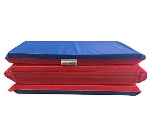 KinderMat, 1.5 Inch Thick, 4-Section Rest Mat, Red/Blue, Great for School, Daycare, Travel, and Home, 100% Made in The USA