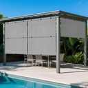 Windscreen4less 6'W x 6'H Outdoor Roll Up Foldable Shade Fabric UV Blockage Roller Shade for Deck Pergola Yard Gazebo Patio (Gray), 72"W x 72"H
