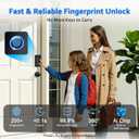 Smart Door Lock Deadbolt, Keyless Entry Door Lock with Fingerprint & Keypad,App Control,Auto Lock,Secure Electronic Digital Lock for Front Door Home Apartment Rental,Easy Installation,Matte Black