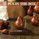 Wavwavw 12 Pcs Artificial Fruit Fake Brown Pear Bulk Lifelike Simulation Pears Decorative Fake Fruit Decor Artificial Fruit Model for Photography Props Home Decoration Supermarket Display