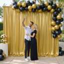 10ft x 10ft Gold Sequin Backdrop Curtain for Parties, Wrinkle Free Thick Glitter Photo Backdrop Drapes 2 Panels 5x10FT Shimmer Back Drop Cloth Shiny Fabric for Wedding Birthday Photography Background