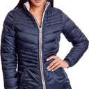 YMI Jeans Women's Winter Reversible Puffer Jacket, MAUNV, M
