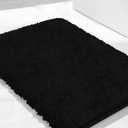 Black Bathroom Rugs 23.6"x16.9", Extra Soft Absorbent Thick Shaggy Bath Rugs, Non Slip Quick Dry Bath Mat, Machine Washable Bath Rugs for Bathroom, Microfiber Rugs for Shower Bathtubs