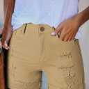 HUUSA Women's Ripped Denim Shorts High Waist Distressed Jean Shorts Casual Rolled Hem Frayed Short Jeans with Pockets (XL)