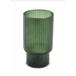 Core Home Ribbed Cooler - Green, 2 Glasses and 3 Reduce Straw