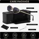 SUNGAIT Womens Stylish Triangle Sunglasses Metal Retro Design for Street Snap