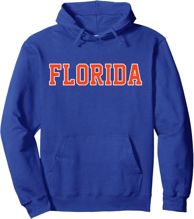 Vintage Florida Men Florida Women Retro Orange Blue FL Tee Pullover Hoodie, Size Medium
