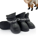 Puppy Dogs Candy Colors Anti-Slip Waterproof Rubber Rain Shoes Boots Paws Cover (Black, Large)