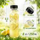 Kaderron 48pcs 8oz Plastic Juice Bottles with Caps, Empty PET Disposable Plastic Bottles, Clear Bulk Drink Containers with Black Tamper Evident Lids for Juicing, Drinking and Other Beverages