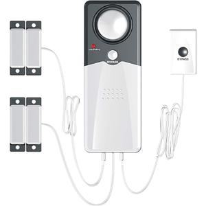 Techko S189 Ultra Slim Safe Pool Alarm for Kids, ETL Listed UL 2017 Compliant, Indoor/Outdor Weather Resistant, 110db Loud Alarm with 2X Bypass Buttons, Gray, 1Count