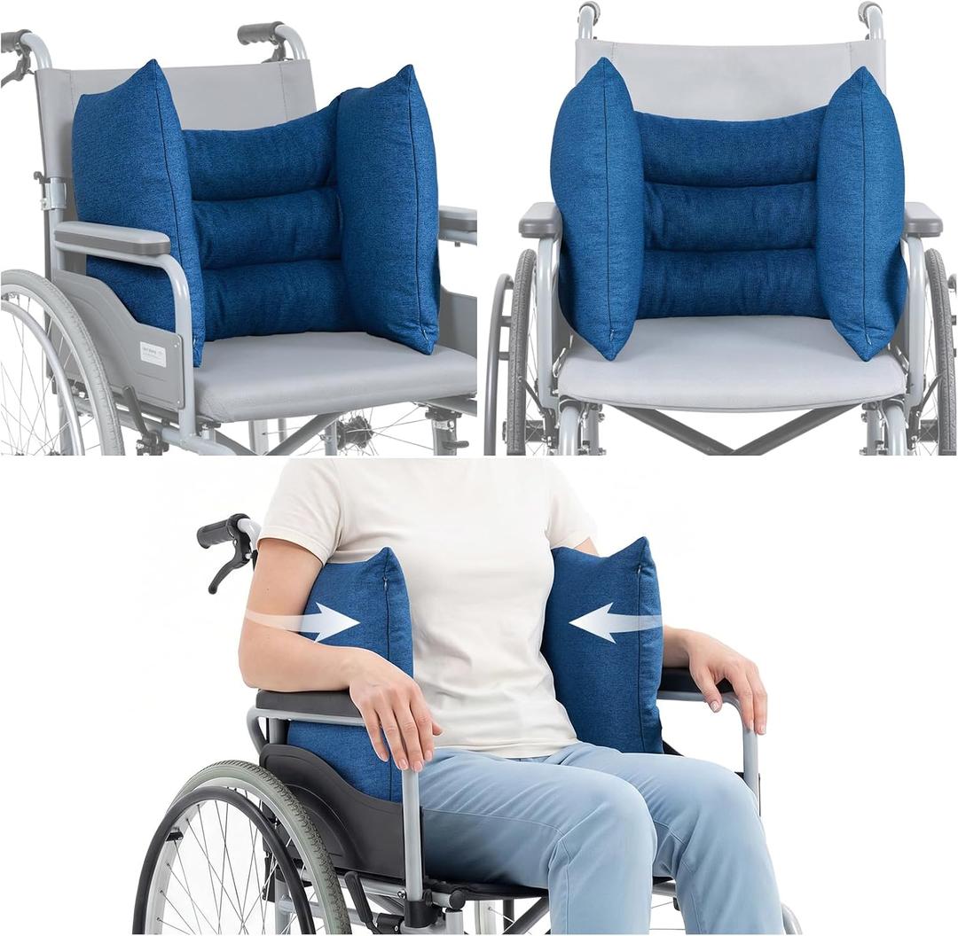 Lateral-Support Back Cushion for Wheelchair: Improve Posture Pressure, X-Large