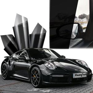 XhuangTech Window Tint Car 5% VLT, 35" in x 15' Ft Ceramic Tint Film for Car Windows, Heat Blocking, UV/IR & Glare Protection, Blackout Privacy, Scratch Resistance