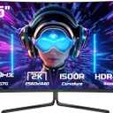 TITAN ARMY 32 Inch 240Hz 1440P Gaming Monitor Curved, 2K QHD 2560 x 1440 1ms, Adaptive Sync, 1500R Frameless VA, 124% sRGB, HDMI 2.1, DisplayPort 1.4, HDR400, Low Blue Light, VESA 75 * 75, C32C1S