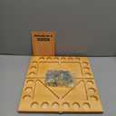 4-Player Mancala Board Game, Foldable Solid Wood with 110 Multi-Coloured Glass Beads, Instruction Manual, Non-Slip Mat,Suitable for Family Party Travelling Adults Puzzle Interactive Game.