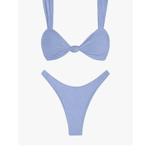 Cheeky Bikini Sets for Women High Cut Swimsuit Textured Ribbed Bikini Thong Bathing Suit Size M