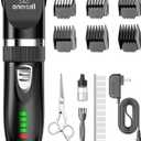 oneisall Quiet Cat Clippers for Matted & Long Hair, 2-Speed Cordless Pet Shaver Grooming Kit for Cats, Small Dogs & Animals (Black)