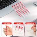 2 x WY WENYUAN 12 Pcs Red Gel Pens, 1.0mm Bold Point Quick Drying Gel Ink Pens, Retractable Ballpoint Pens for Smooth Writing, Ideal for School, Office, Journaling, Note Taking and Correction