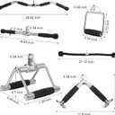 Junkin 19 Pieces LAT Pull Down Bars Cable Machine Attachments for Home Gym Triceps Rope Pull Down Equipment Weight Machine Accessories for Fitness Workout Strength Training