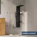 Homevacious 4 In 1 Shower Panel System with Shelf Matte Black