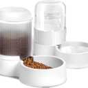 Gravity Cat Feeder with 2.8L Capacity, BPA Free, Food Grade Plastic, Automatic, Eco-Friendly (white)