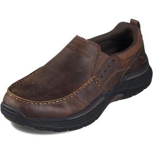 Skechers Men's Expended-Sevenoleather Leather Slip on Moccasin (9.5 X-Wide, Cdb)