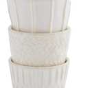 Mud Pie Stoneware Ramekin Set, Cream, ramekin 2" x 3" dia | spoon 4 1/2"